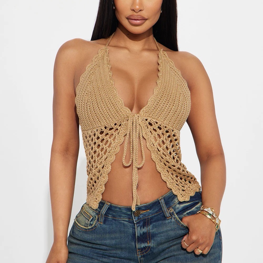Fashion Nova Crochet Halter Top - Medium